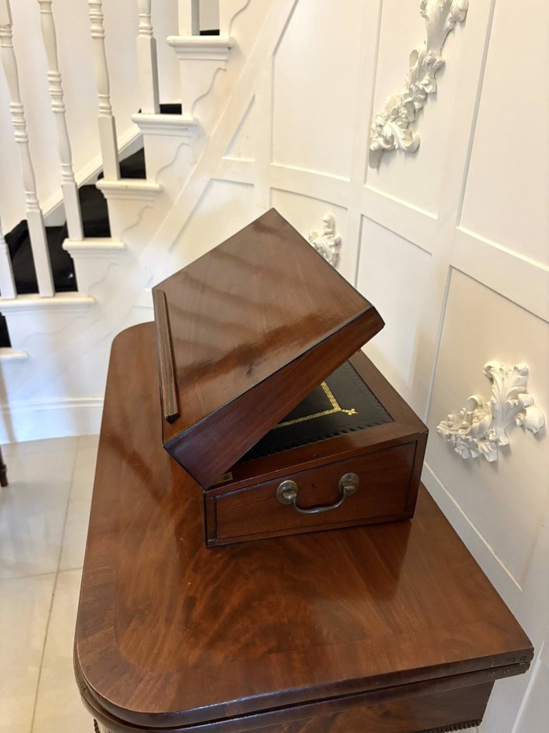 Fine Quality Antique George III Figured Mahogany Writing Box